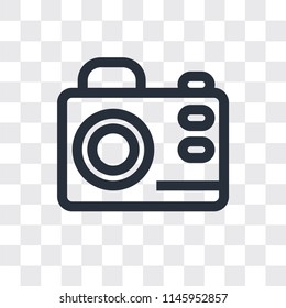 Photo camera vector icon isolated on transparent background, Photo camera logo concept