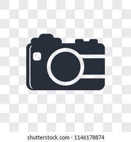 Photo camera vector icon isolated on transparent background, Photo camera logo concept