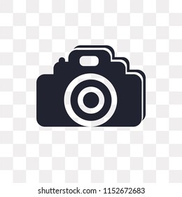 Photo camera vector icon isolated on transparent background, Photo camera logo concept