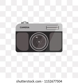 Photo camera vector icon isolated on transparent background, Photo camera logo concept