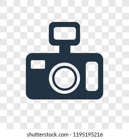 Photo camera vector icon isolated on transparent background, Photo camera transparency logo concept