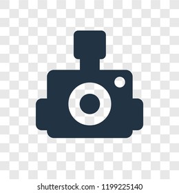 Photo camera vector icon isolated on transparent background, Photo camera transparency logo concept