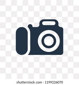 Photo camera vector icon isolated on transparent background, Photo camera transparency concept can be used web and mobile