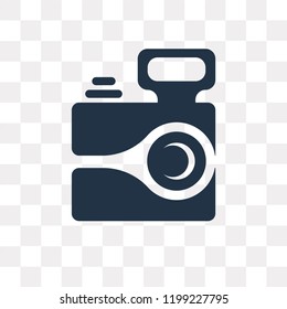 Photo camera vector icon isolated on transparent background, Photo camera transparency concept can be used web and mobile