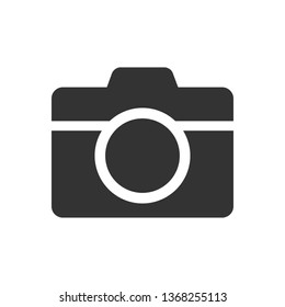 photo camera vector icon isolated on white background. photo camera flat icon for web and ui design