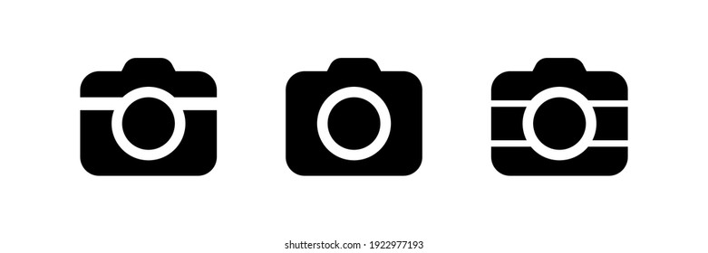 Icono de vector de cámara fotográfica aislado