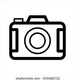 Photo camera vector icon isolated, Photography camera line art icon for apps and websites, icon pocket digital camera