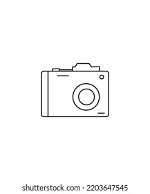 Icono del vector de cámara fotográfica aislado en fondo blanco