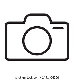 Photo camera vector icon, line icon