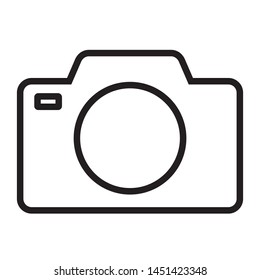 Photo camera vector icon, line icon