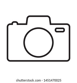 Photo camera vector icon, line icon