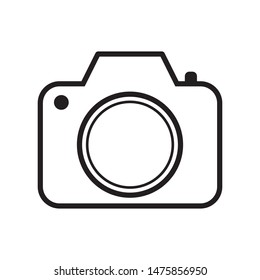 Photo camera vector icon, line icon