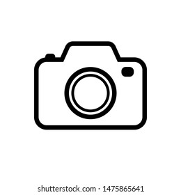 Photo camera vector icon, line icon