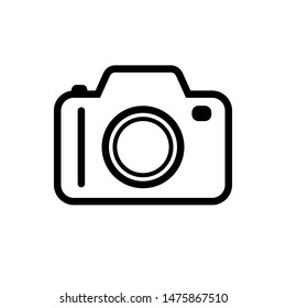 Photo camera vector icon, line icon