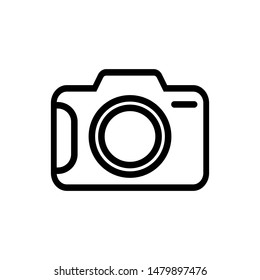 Photo camera vector icon, line icon