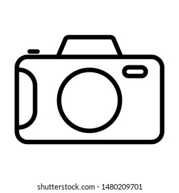 Photo camera vector icon, line icon