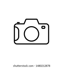 Photo camera vector icon, line icon