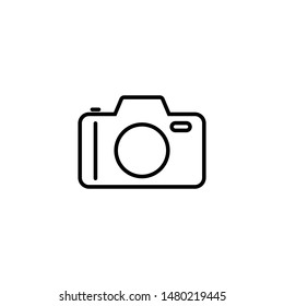 Photo camera vector icon, line icon