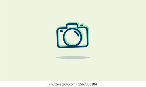 Photo camera vector icon. Line photo camera icon