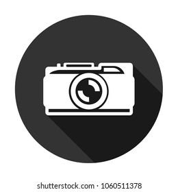photo camera vector icon, mini camera sign