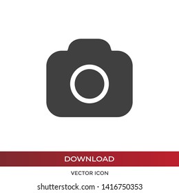 Photo camera vector icon in modern design style for web site and mobile app