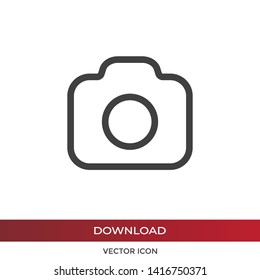 Photo camera vector icon in modern design style for web site and mobile app