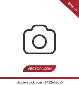 Photo camera vector icon in modern design style for web site and mobile app
