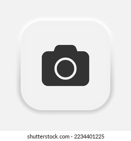 Photo camera vector icon in neumorphism style. Vector EPS 10