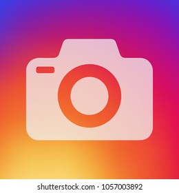 Photo camera vector icon on Colorful smooth gradient color Background