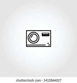 Photo camera vector icon on white background