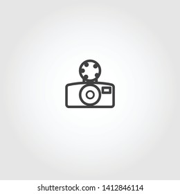 Photo camera vector icon on white background