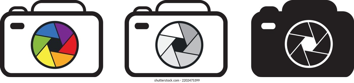 Photo camera vector icon on white background