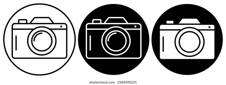 Photo camera vector icon. Picture symbol. Camera icon set flat illustration. Camera logo. Vector illustrator