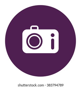 Photo camera. Vector icon purple
