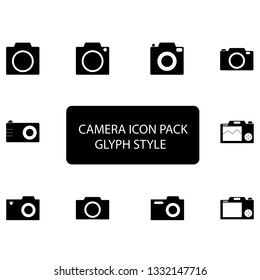 photo camera vector icon set 