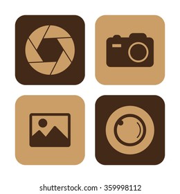 photo camera vector icon set