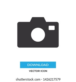 Photo camera vector icon, simple sign for web site and mobile app.