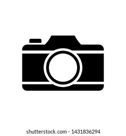 Photo camera vector icon trendy design template illustration.