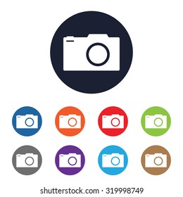 Photo camera vector icon for web and mobile