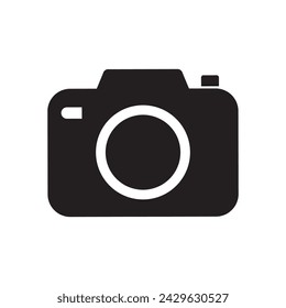 Photo camera vector icon. with a white background