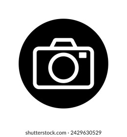 Icono de vector de cámara de fotos. con fondo blanco