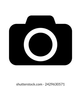 Photo camera vector icon. with a white background