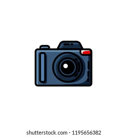 Photo camera, vector illustration in flat style