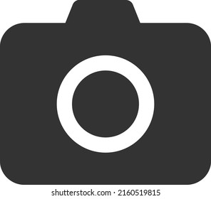 Ilustración vectorial de la cámara fotográfica. Ilustración plana de diseño icónico de la cámara fotográfica, aislada en un fondo blanco.