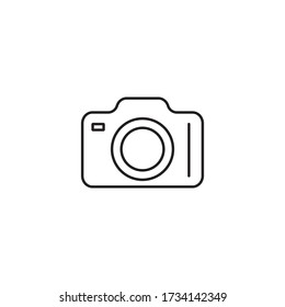Photo camera vector line icon