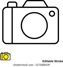 Icono de la línea del vector de cámara fotográfica