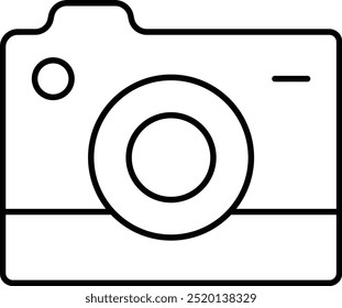 Design de ícones de linha de vetor da câmera fotográfica