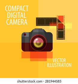 photo camera vector logo design template. digital camera or photograph, photography