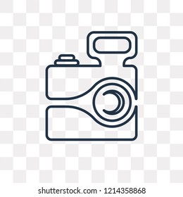 Photo camera vector outline icon isolated on transparent background, high quality linear Photo camera transparency concept can be used web and mobile