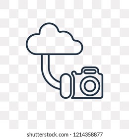Photo camera vector outline icon isolated on transparent background, high quality linear Photo camera transparency concept can be used web and mobile
